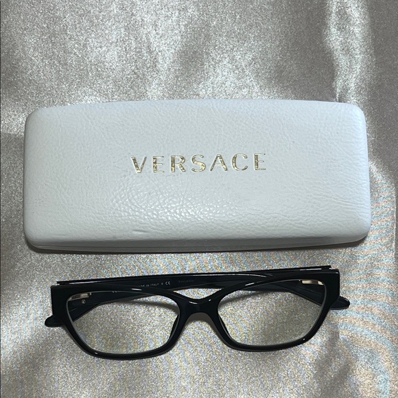 Versace Black Eyeglasses with White Case - Picture 1 of 16